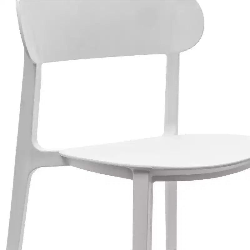 Chaise de terrasse empilable intérieur-extérieur avec dossier incurvé, chaise commerciale en résine toutes saisons