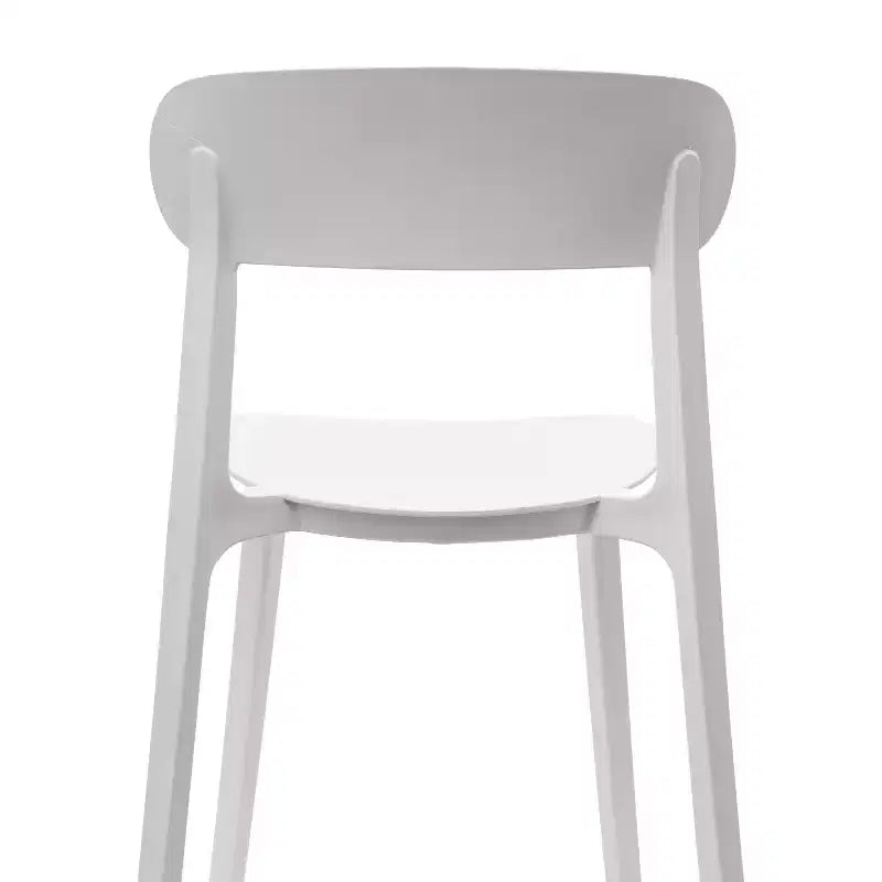 Chaise de terrasse empilable intérieur-extérieur avec dossier incurvé, chaise commerciale en résine toutes saisons