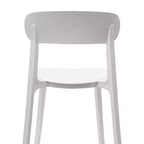 Chaise de terrasse empilable intérieur-extérieur avec dossier incurvé, chaise commerciale en résine toutes saisons