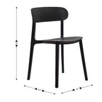 Chaise de terrasse empilable intérieur-extérieur avec dossier incurvé, chaise commerciale en résine toutes saisons