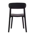 Chaise de terrasse empilable intérieur-extérieur avec dossier incurvé, chaise commerciale en résine toutes saisons