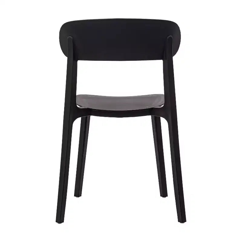 Chaise de terrasse empilable intérieur-extérieur avec dossier incurvé, chaise commerciale en résine toutes saisons