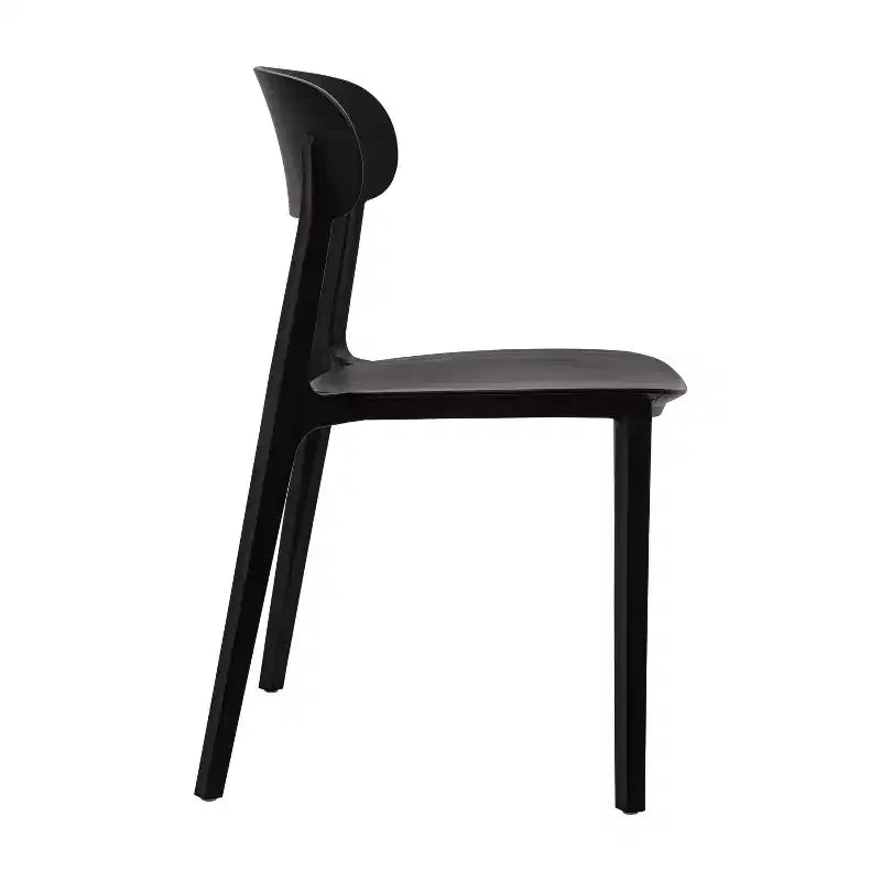 Chaise de terrasse empilable intérieur-extérieur avec dossier incurvé, chaise commerciale en résine toutes saisons