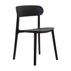 Chaise de terrasse empilable intérieur-extérieur avec dossier incurvé, chaise commerciale en résine toutes saisons