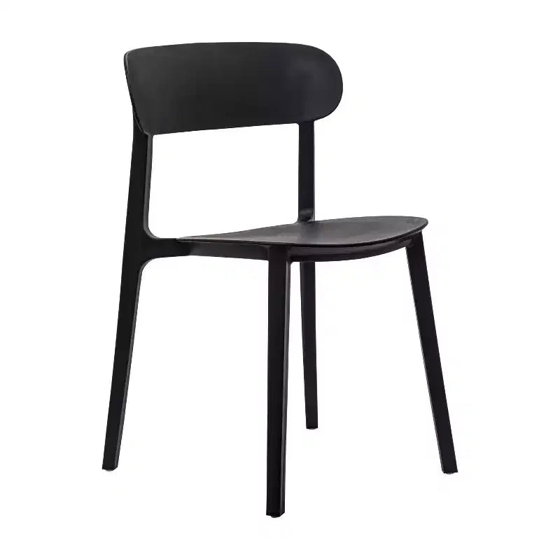 Chaise de terrasse empilable intérieur-extérieur avec dossier incurvé, chaise commerciale en résine toutes saisons
