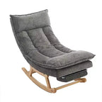 Fauteuil à bascule rembourré en bois massif avec repose-pieds escamotable