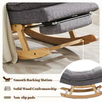 Fauteuil à bascule rembourré en bois massif avec repose-pieds escamotable