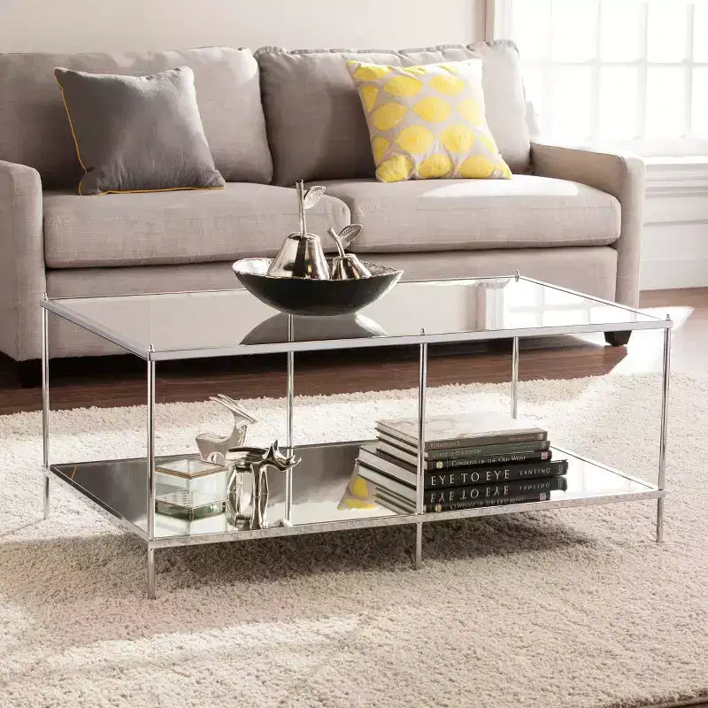 Table basse miroir anthracite Glam