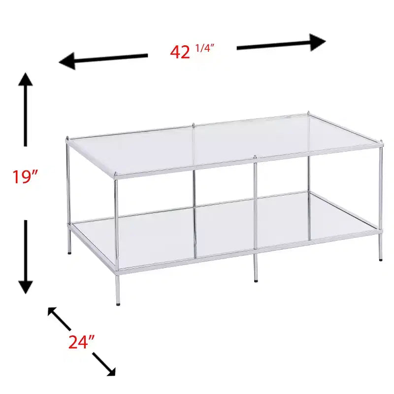 Table basse miroir anthracite Glam