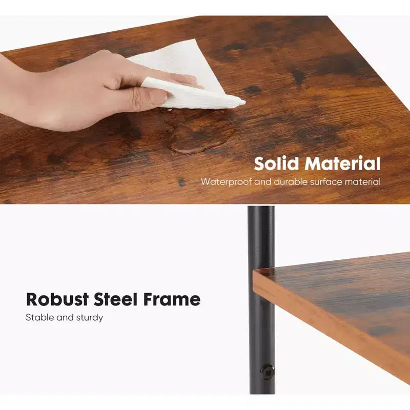 Table basse à 3 niveaux avec étagère de rangement à hauteur réglable