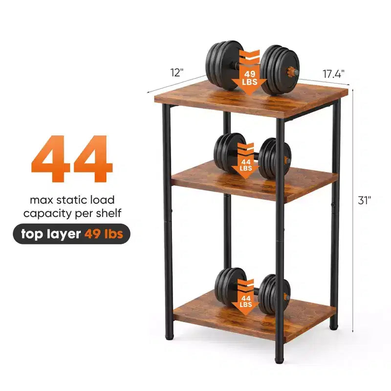 Table basse à 3 niveaux avec étagère de rangement à hauteur réglable