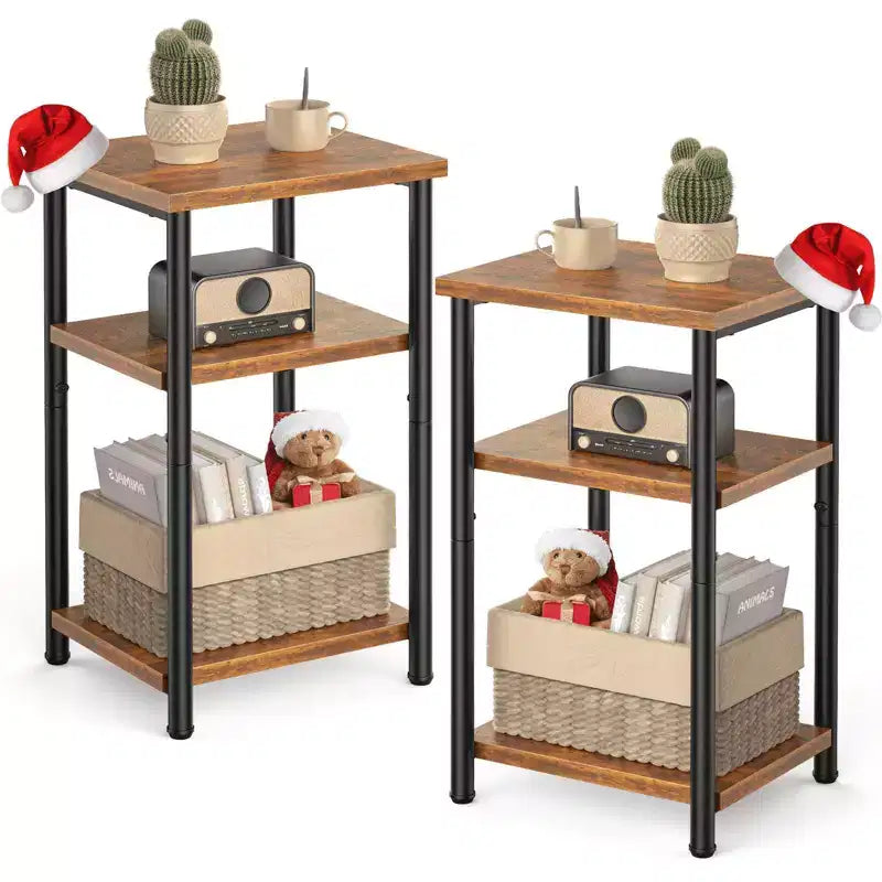 Table basse à 3 niveaux avec étagère de rangement à hauteur réglable