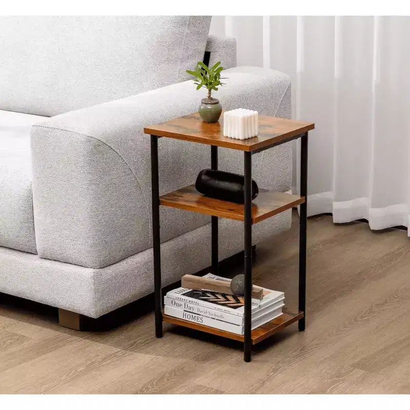 Table basse à 3 niveaux avec étagère de rangement à hauteur réglable