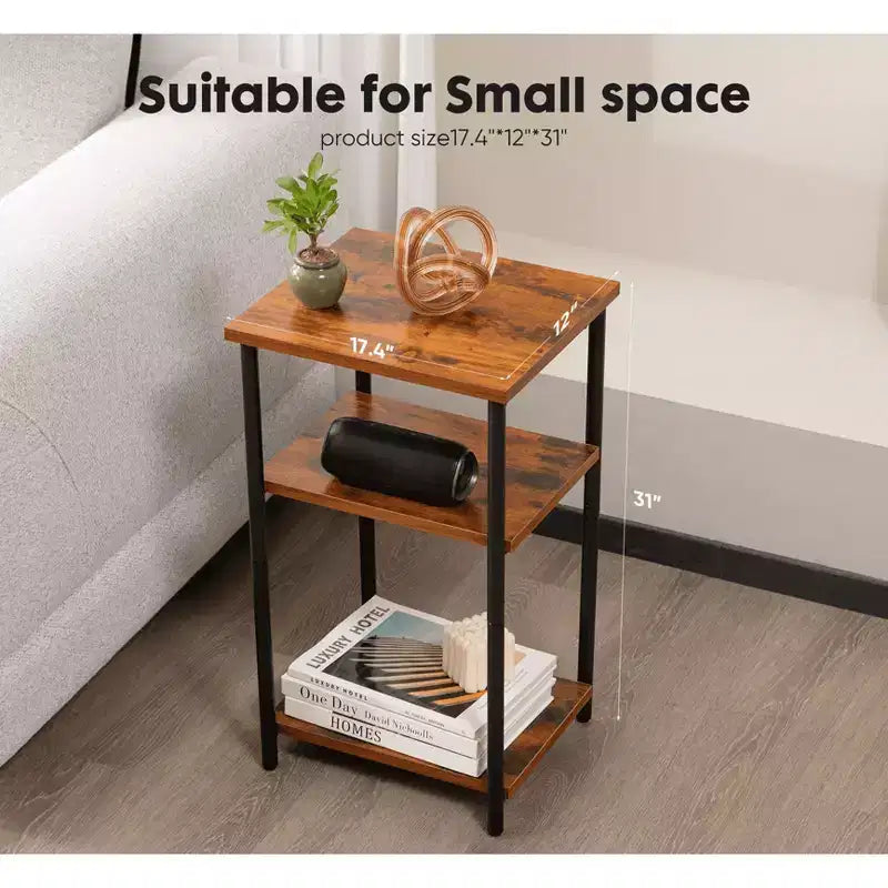 Table basse à 3 niveaux avec étagère de rangement à hauteur réglable