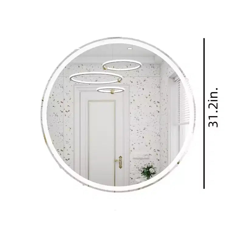 Miroir de salle de bain LED 32 pouces avec commande tactile intelligente, miroir de courtoisie dimmable anti-buée, mural/à brancher, verre HD