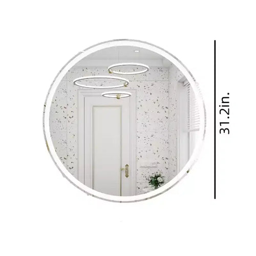 Miroir de salle de bain LED 32 pouces avec commande tactile intelligente, miroir de courtoisie dimmable anti-buée, mural/à brancher, verre HD