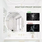 Miroir de salle de bain LED 32 pouces avec commande tactile intelligente, miroir de courtoisie dimmable anti-buée, mural/à brancher, verre HD