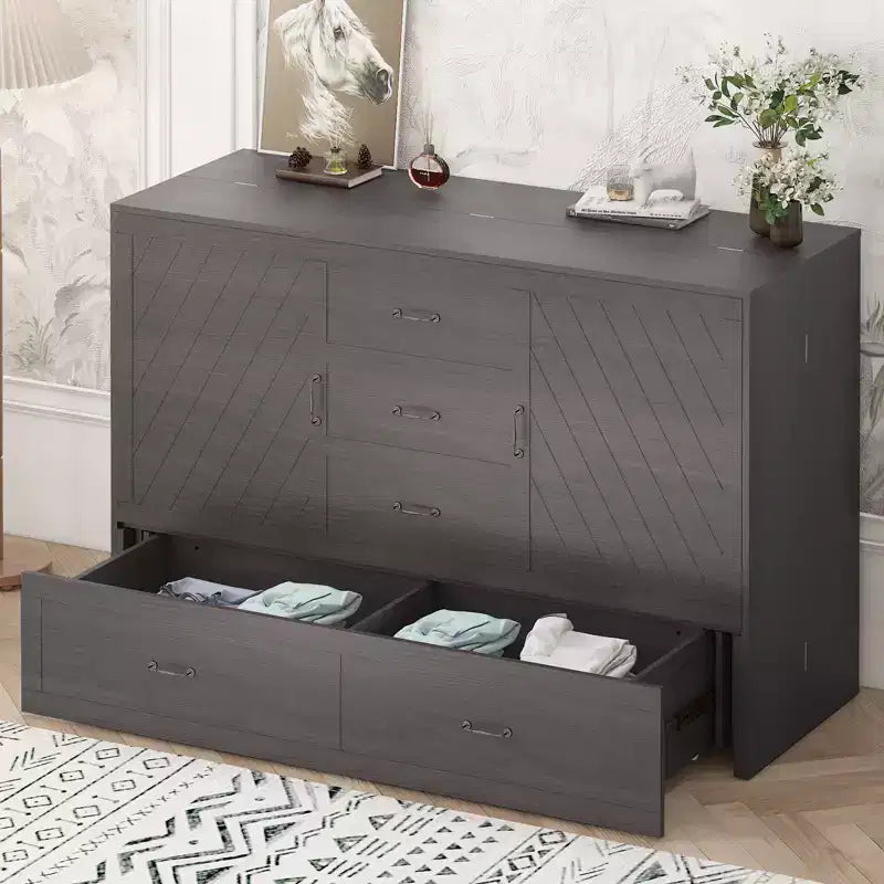 Lit avec station de charge, lit pliable en cube peu encombrant avec matelas