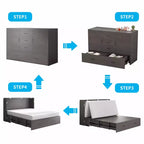 Lit avec station de charge, lit pliable en cube peu encombrant avec matelas