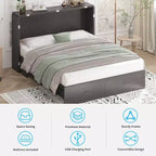 Lit avec station de charge, lit pliable en cube peu encombrant avec matelas