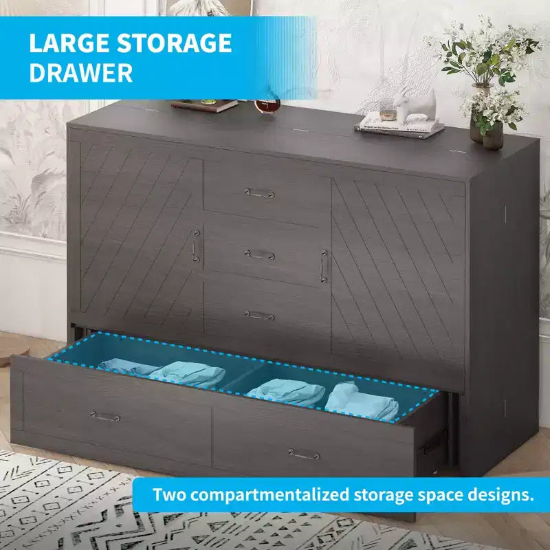 Lit avec station de charge, lit pliable en cube peu encombrant avec matelas