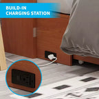 Lit avec station de charge, lit pliable en cube peu encombrant avec matelas