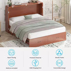 Lit avec station de charge, lit pliable en cube peu encombrant avec matelas
