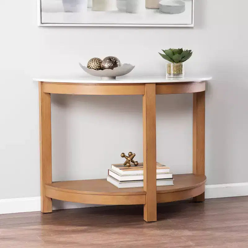 Console demi-lune naturelle