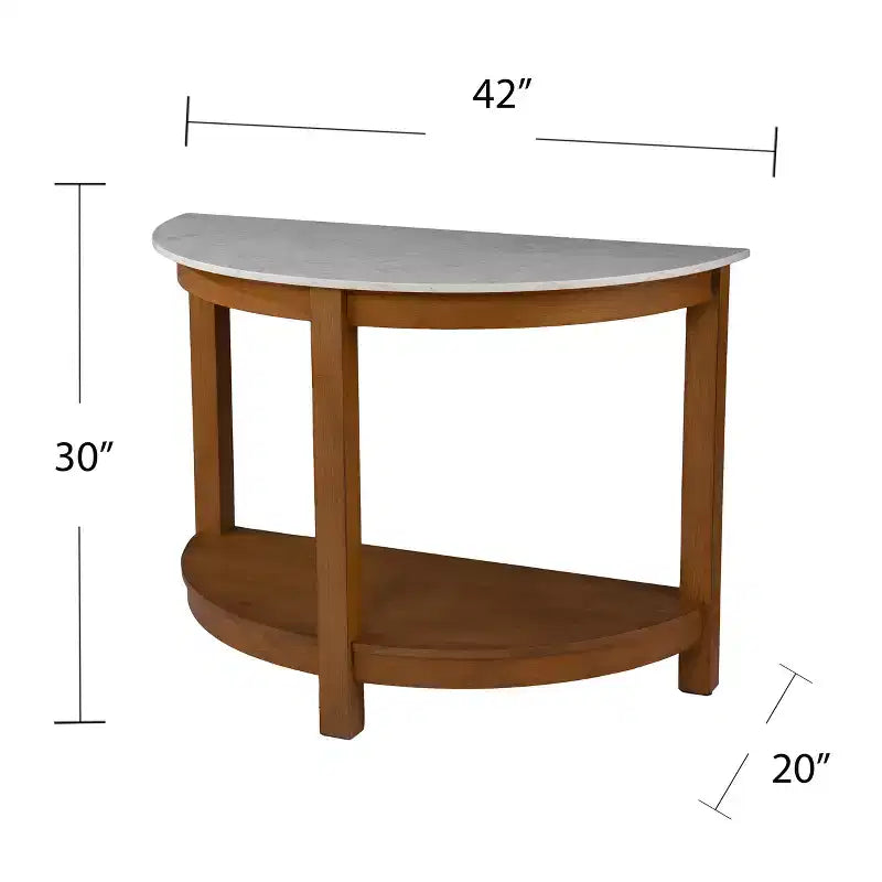 Console demi-lune naturelle