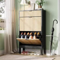 Shoe Storage Cabinet with 2 Flip Drawers, Shoe Organizer, Freestanding Hidden Slim Narrow Shoe Rack