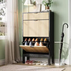 Shoe Storage Cabinet with 2 Flip Drawers, Shoe Organizer, Freestanding Hidden Slim Narrow Shoe Rack