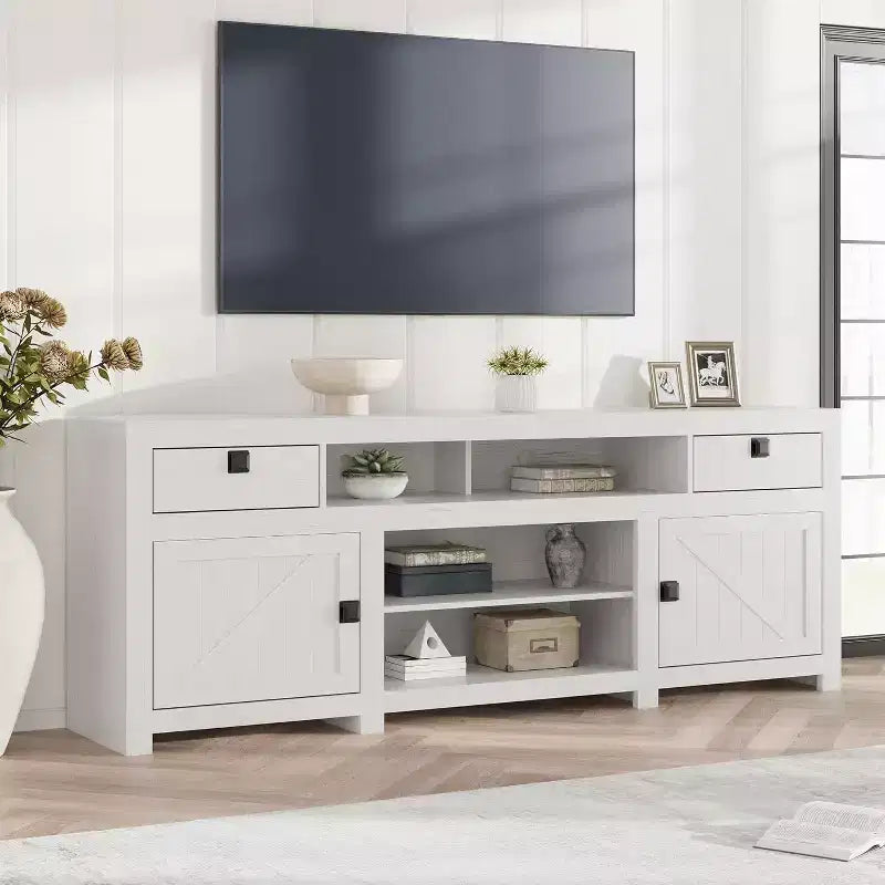 TV Stand for 75/80 Inch TVs, Entertainment Center with Drawers & Shelf, Television Consoles Stands