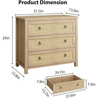 Commode en rotin – Tiroirs de style bohème pour chambre à coucher