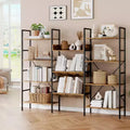 Triple-Column Adjustable Bookcase  11 Shelves, 33LB/Shelf, Steel Frame & MDF Panels (Black) for Living Room, Office, Bedroom
