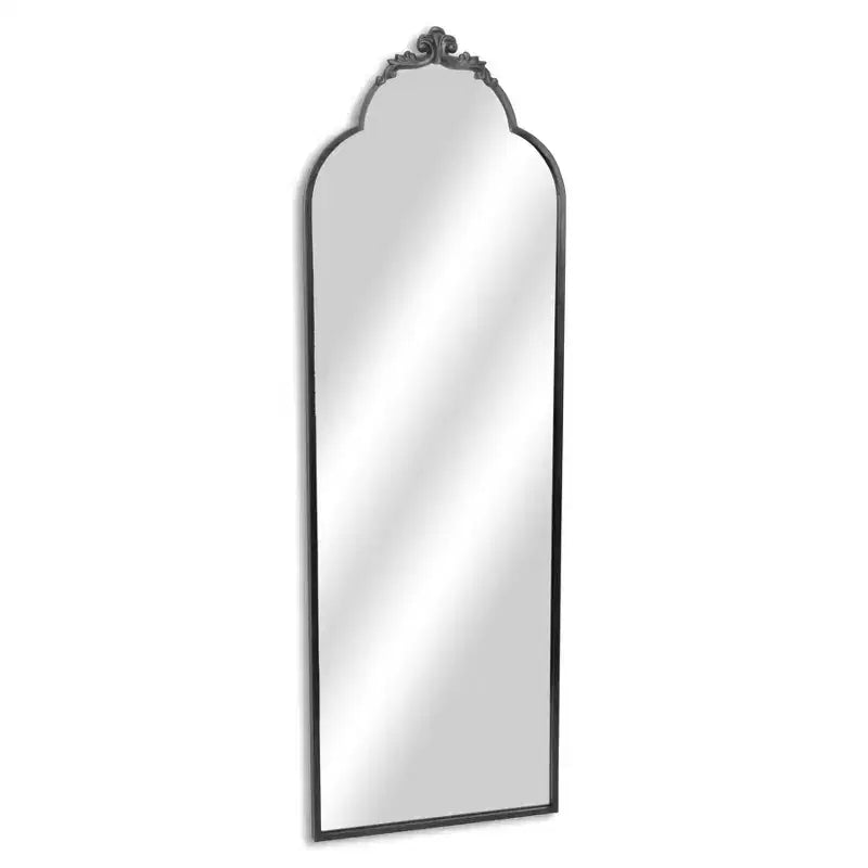 Miroir sur pied plein format 65 po avec arche en métal noir