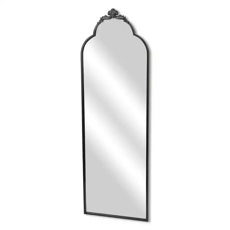Miroir sur pied plein format 65 po avec arche en métal noir
