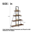 Étagère, Étagère échelle 4 niveaux, Bibliothèque design voilier, Étagères de rangement en bois en forme de A