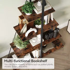 Étagère, Étagère échelle 4 niveaux, Bibliothèque design voilier, Étagères de rangement en bois en forme de A