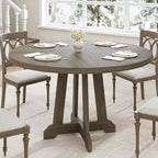 Table à manger ronde de 47 pouces pour 4 personnes, table de cuisine style ferme, meuble de salle à manger classique, table ronde en bois, pour cuisine, salle à manger