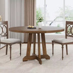 Table à manger ronde de 47 pouces pour 4 personnes, table de cuisine style ferme, meuble de salle à manger classique, table ronde en bois, pour cuisine, salle à manger