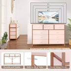 Commode à 10 tiroirs double usage et meuble TV pour téléviseurs de 55 pouces, organisateur de rangement pour chambre à coucher/salon/entrée
