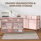 Commode à 10 tiroirs double usage et meuble TV pour téléviseurs de 55 pouces, organisateur de rangement pour chambre à coucher/salon/entrée
