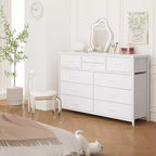 Commode à 10 tiroirs double usage et meuble TV pour téléviseurs de 55 pouces, organisateur de rangement pour chambre à coucher/salon/entrée