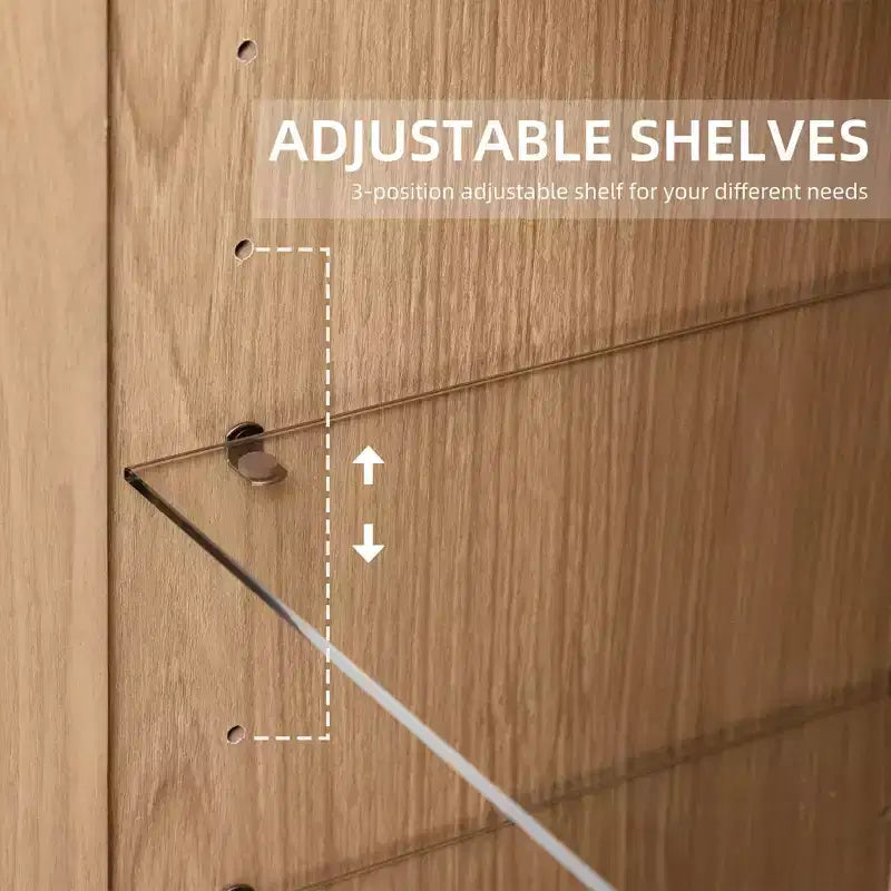 Armoires de rangement élégantes et spacieuses avec portes en verre, offrant une grande capacité de rangement, à la fois pratiques et esthétiques.
