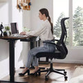 MAYEERTY Office Chair with Flip-Up Armrests Space-Saving Design Fits Under Desk