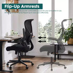Chaise de bureau avec accoudoirs relevables Design compact se glisse sous le bureau