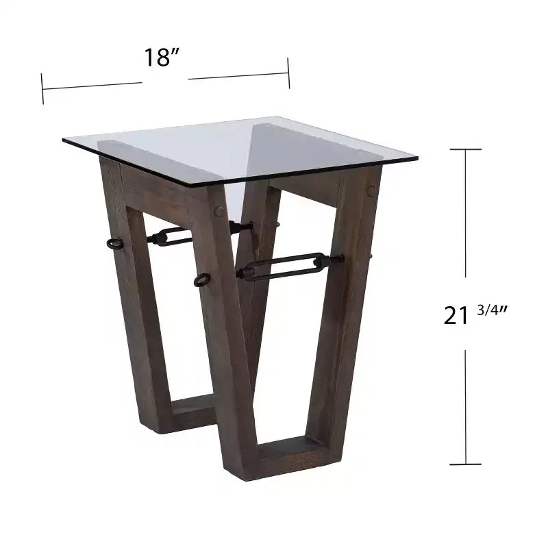 Table d'appoint en bois recyclé marron