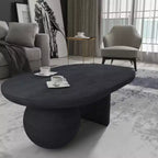 Royal Hampton Oval Mango Wood Full and Half Spherical Leg Coffee Table, 38 Inch