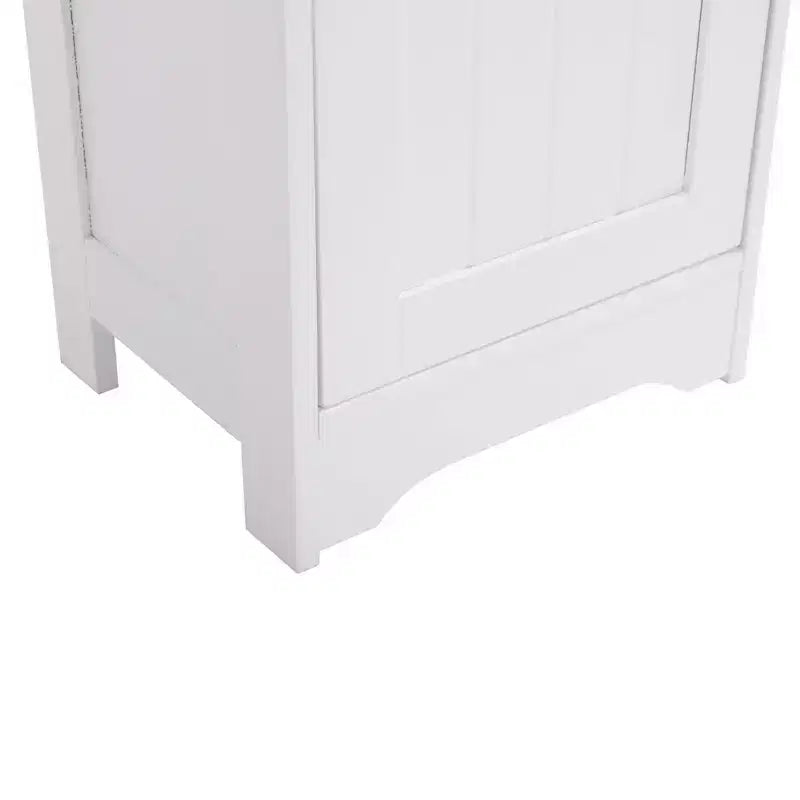 Meuble de salle de bain blanc à une porte et trois étagères