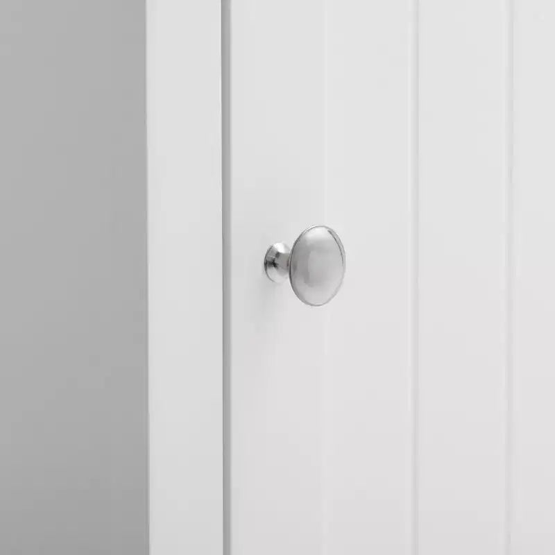 Meuble de salle de bain blanc à une porte et trois étagères
